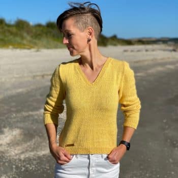 N66 V-hals Mink og Silke